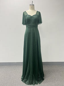 Abito <span class=keywords><strong>Lungo</strong></span> Scintillante <span class=keywords><strong>Verde</strong></span> Scuro Modello A-Line <span class=keywords><strong>con</strong></span> <span class=keywords><strong>Spacco</strong></span> per Ballo Cocktail Sera Damigella d'Onore Stile Impero Maxi Dress <span class=keywords><strong>con</strong></span> Cerniera Vestido Gala - Product Image 6