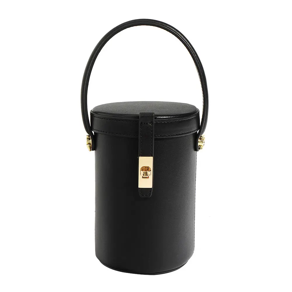Fashion Brand Trend Genuine Leather Women Boston Handbag Cylinder Shoulder Crossbody Purse Phone Bag