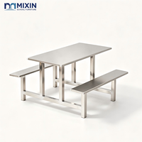Table de salle à manger de haute qualité, ensemble de tables carrées pour cafétéria, table de restaurant moderne en acier, table de cantine rectangulaire sur mesure