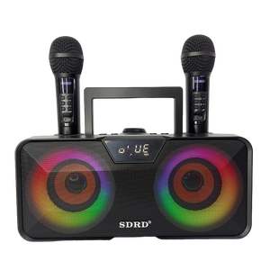 Portable for Karaoke Machine with 2 UHF <strong>Wireless</strong> <strong>Microphones</strong> and LED Lights Home Use PA Singing <strong>Speaker</strong> <strong>System</strong> - Product Image 1