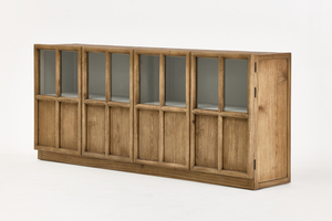 <span class=keywords><strong>Mobile</strong></span> in Legno Massello Scuro Stile Country Francese, Design Vintage con Ante in Vetro, Arredamento per Soggiorno in Legno Massello Recuperato - Product Image 3