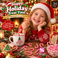 Vente en gros OEM – Mini-bâtonnets de bonbons de Noël emballés individuellement, saveur menthe poivrée, bonbons durs pour cadeaux de fin d'année