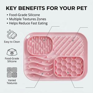 Hot-selling pet rectangular silicone licking pad slow food pad with large suction cup non-slip suitable for cats and <b>dogs</b> - Product Image 3