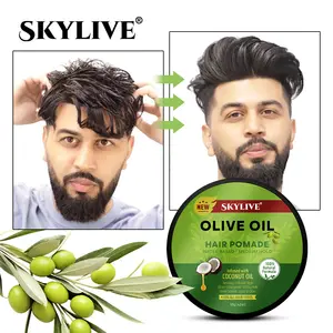 廉价批发持久头发强力蜡水果气味天然橄榄油红色发油男士造型产品