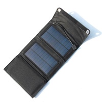 Panel Solar plegable de 7W y 5V, banco de células solares, Cable USB, resistente al agua, para teléfono, mochila, Camping y senderismo