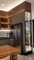 CBMMart Garde-manger de luxe moderne Armoires de cuisine pour le salon en bois massif Lumière LED Accessoires d'armoire Ensembles de meubles Design d'armoire