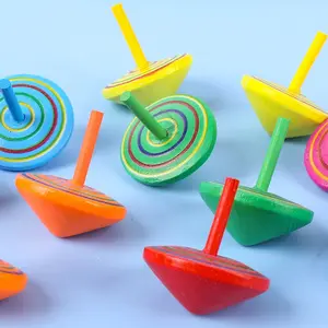 Heiße beliebte kleine hölzerne Spinning Tops Klassisches Kreisels pielzeug für Kinder Zappeln Gyro Spielzeug Holz Zappeln Spinner