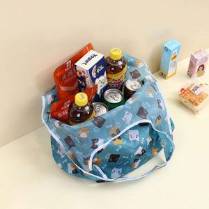 Design Wholesale Large-capacity <b>Folding</b> Shopping Bagscreative Portable Printed Handheld Storage <b>Bags</b> - Product Image 6