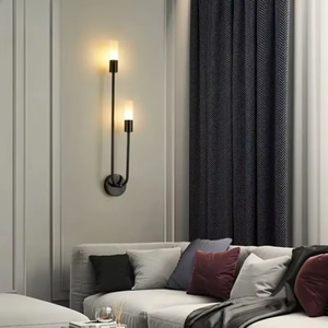 Lámpara <span class=keywords><strong>de</strong></span> pared nórdica <span class=keywords><strong>de</strong></span> lujo para sala <span class=keywords><strong>de</strong></span> estar, moderna, minimalista, LED, negra y dorada, creativa, para TV, fondo <span class=keywords><strong>de</strong></span> pared, pasillo, dormitorio, lámpara <span class=keywords><strong>de</strong></span> noche - Product Image 5