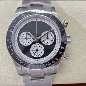 2025 montre mécanique de luxe haut de gamme pour hommes avec bracelet en acier et chronographe à cadran Panda - Product Image 3