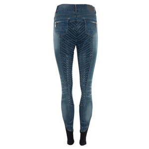 Culotte d'équitation à siège complet pour femmes de haute qualité patchs au genou en Silicone taille basse/haute Polyester/élasthanne ensemble combiné - Product Image 1