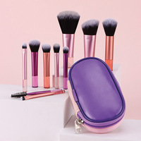 Gmagic 10 Pcs Cosmétique Pas Cher Eco Friendly Synthétique Visage Vegan Travel Size Eye Pink Makeup Brush Set Mini With Pouch