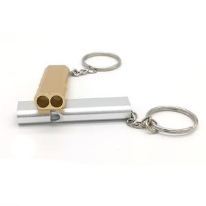 JTKS 2 อลูมิเนียมอัลลอยด์ นกหวีดสองรู สีทอง สีเงิน อุปกรณ์เอาตัวรอดกลางแจ้ง EDC อุปกรณ์ฝึกซ้อมที่ทนทาน - Product Image 6