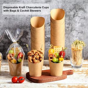 Support à frites en papier kraft biodégradable imprimé sur mesure, emballage alimentaire jetable pour frites, nouilles et biscuits - Product Image 1