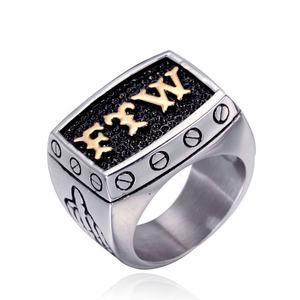 Biker <b>Rings</b> Motorcycle Jewelry Middle Finger <b>Ring</b> 316L Stainless Steel FTW Silver Outlaw Punk Mens Animal Casting No <b>Stone</b> Gold - Product Image 4