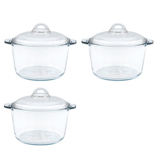 Ollas de Vidrio de Borosilicato Alto Pyglass con Tapa de Vidrio para Uso Diario, Aptas para Cocina, Resistentes al Fuego <span class=keywords><strong>y</strong></span> al <span class=keywords><strong>Horno</strong></span>, Aptas para Congelador - Product Image 2