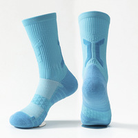 Chaussettes de sport en tricot colorées pour hommes, chaussettes de compression en tissu éponge pour l'automne, impression de logo personnalisée, respirantes, antibactériennes, chaussettes de basketball