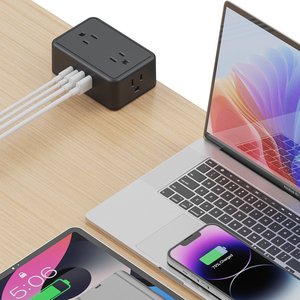 Bàn núi 20W Type-C sạc Trạm điện với 4 AC cửa hàng 4 cổng USB văn phòng Bàn Cạnh Núi Điện dải - Product Image 4