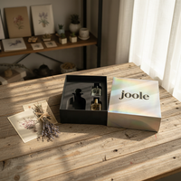 Boîte cadeau rigide holographique argentée de luxe, forme personnalisable, recyclable, revêtement UV, estampage à chaud, emballage pour flacon de parfum, cosmétiques