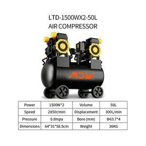 <span class=keywords><strong>Compresseur</strong></span> d'<span class=keywords><strong>air</strong></span> sans huile <span class=keywords><strong>50L</strong></span> 2*1500W 0.8MPa 300L/min, faible bruit, portable, avec démarrage/arrêt intelligent, pompe d'atelier refroidie par <span class=keywords><strong>air</strong></span> - Product Image 3