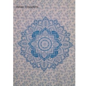 Cotton Flower Mandala Tapestry Poster Handmade Small Wall Hanging Beautiful Home Decor <b>Table</b> <b>Cloth</b> By Indian Consigners - Product Image 1