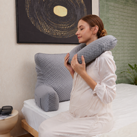 Lesekissen mit Nacken- und Rückenstütze Ergonomisches Polyester-Hohlfaserkissen für Bett Sitzen Fernsehen Gaming Entspannen