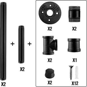 Porte-vêtements en tuyau industriel, porte-vêtements mural en fer noir robuste, barre de suspension multifonctionnelle pour le rangement dans le placard - Product Image 4