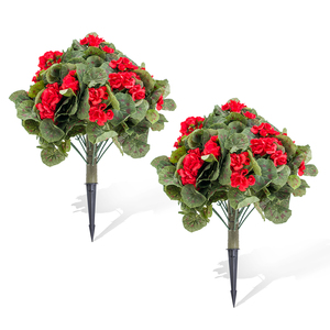 Faux Arbustes Buissons Topiaire Boule De Buis Artificielle Arbres À Fleurs De Cèdre Avec Piquet De Sol Pour La Maison De Jardin - Product Image 3