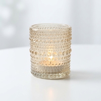 Vente en gros de pots à bougies en verre perlé transparent vides pour décorations de mariages et de fêtes à prix d'usine direct