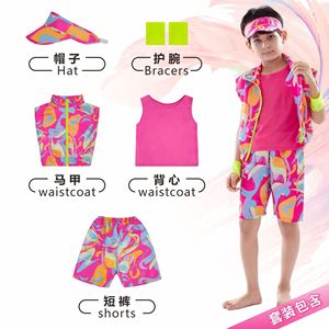 Disfraz de cosplay inspirado en <span class=keywords><strong>Barbie</strong></span> para niños, mono con sombrero, coderas y rodilleras para niñas, actuación, carnaval, Halloween - Product Image 5
