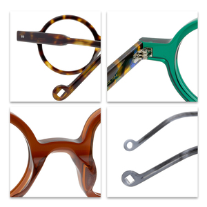 عالية الجودة نظارات بمادة الخلات ، الياباني الأصلي اليدوية إطارات ، الفنان زينت تصميم غير متناظرة نظارات كليب على النظارات - Product Image 5