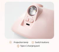 Humidificateur d'air portable rechargeable en forme de maison champignon, lampe de nuit, 300 ml, lumière coucher de soleil colorée, mini humidificateur ultrasonique de bureau