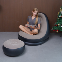 Canapé gonflable pour adultes COMCO, fauteuil inclinable floqué avec repose-pieds, chaise gonflable d'extérieur, canapé gonflable portable