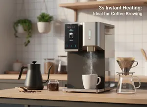 Fontaine à <span class=keywords><strong>eau</strong></span> de bureau haut de gamme avec filtration RO et machine à glaçons, design argenté - Product Image 3