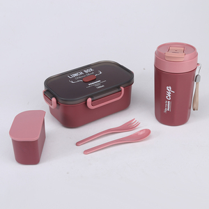 Nuevo diseño, contenedor de almuerzo para estudiantes y taza de bebida de café de viaje, fiambrera para niños escolares con juego de botellas, 1000ml + 500ml - Product Image 1