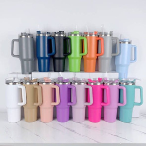 Vaso Térmico Clásico de Acero Inoxidable de 40oz con Asa y Popote, Portátil, Anticaída, para Coche - Product Image 4