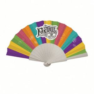 Abanico de Mano de Madera con Diseño Pintado, Color Verde, Hecho a Mano, Artesanía Natural, Precio de Fábrica, Impresión Personalizada - Product Image 3