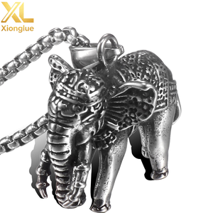 Elephant Pendant Necklace Titanium Steel Vintage Pendant Necklace Customized <b>Men</b> Necklace - Product Image 4