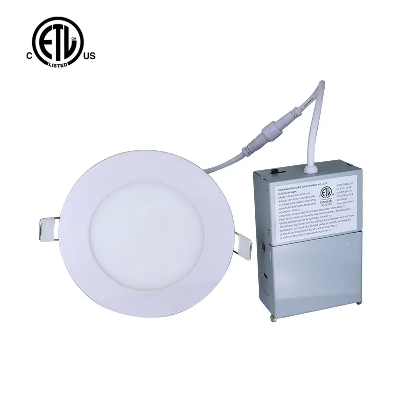 Canada USA Market ETL FCC Certified CRI80 4 ''9W IC Rated driver LED Panel 6''