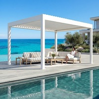Destekli Kiriş Yapılı Alüminyum Teras Güneşlik Pergola Kamelya Biyoklimatik Açık Hava Çardağı
