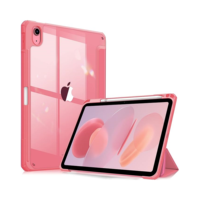 Étui mince hybride pour iPad 11th 10th génération 11 10.9 pouces 2025 2022 rose clair coque arrière transparente couverture de crayon