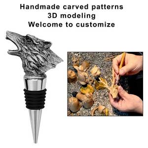 Bouchons de bouteille de <span class=keywords><strong>vin</strong></span> personnalisés en métal réutilisables, créatifs, en forme d'animaux 3D, pour bière et spiritueux, avec bouchons en liège exquis - Product Image 2