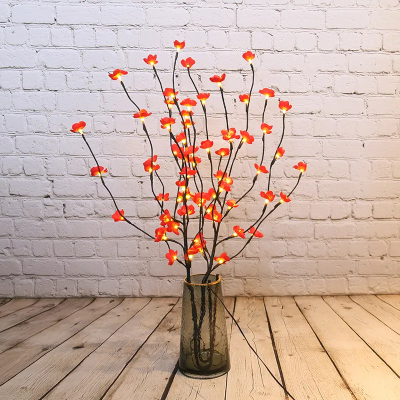 Hot sales product artificial flower Plum blossom H100cm led bonsai tree night light for christmas decoration lighting