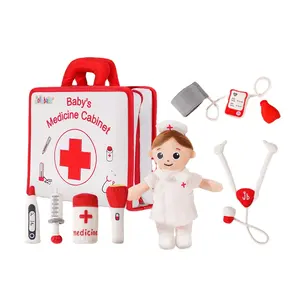 批发蒙特梭利婴儿假装游戏玩具毛绒医生玩具游戏套装儿童医疗