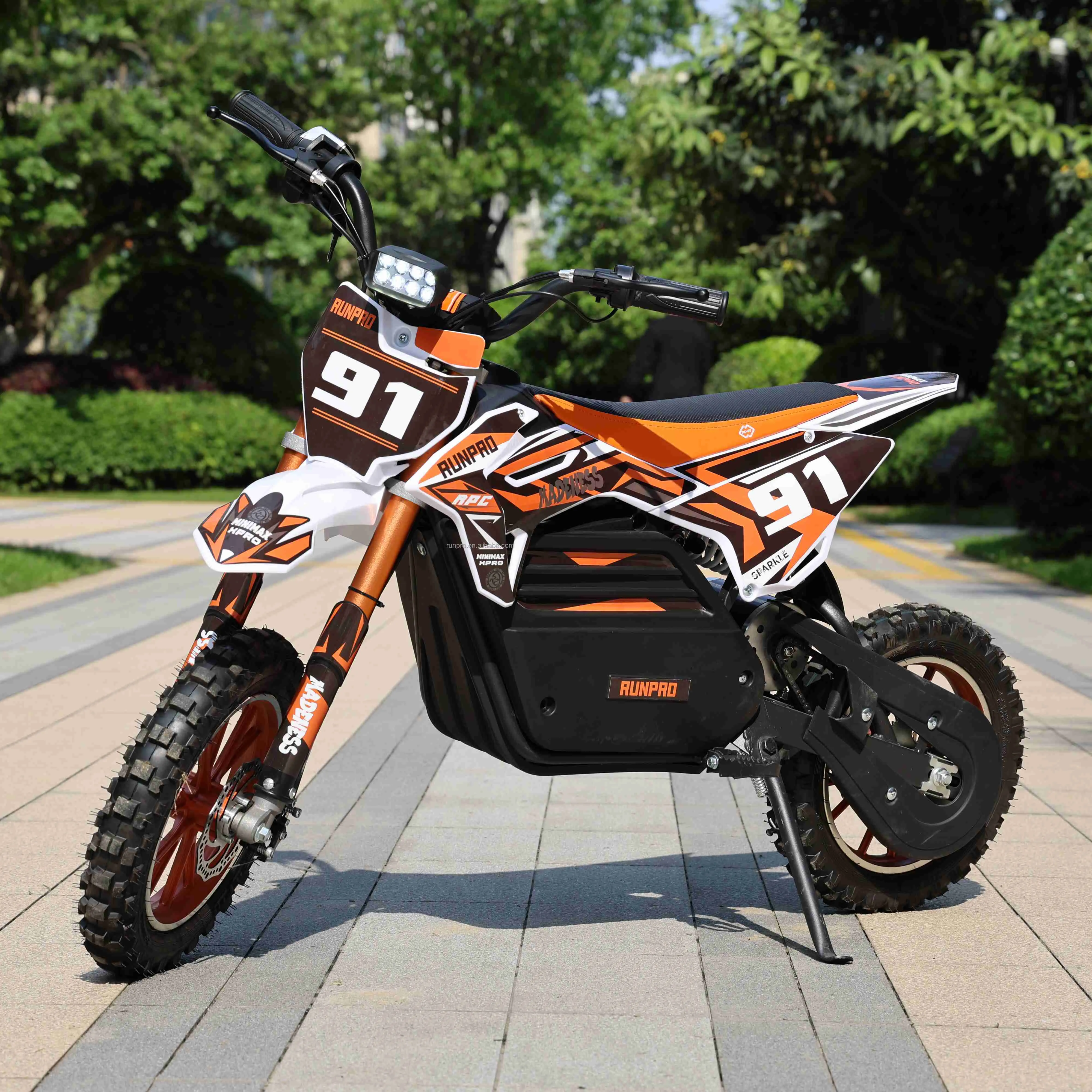 RUNPRO 2024 1000W 36V 전기 오토바이 미니 트레일 포켓 먼지 자전거 아이 스타일 전기 먼지 자전거 디스크 (F/R)