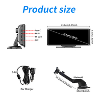 Autoradio portable universel 10,26 pouces avec écran tactile, TF, D, USB, FM, BT, WIFI, haut-parleur intégré, radio