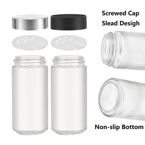 <span class=keywords><strong>Set</strong></span> di Barattoli in Vetro Quadrati Classici da 120ml (4oz) per Pepe e Sale, Ermetici, con Coperchio Dosatore ed Etichetta - Product Image 3