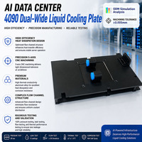 Plaque de refroidissement à eau en cuivre double largeur OEM 4090 pour GPU, destinée aux infrastructures de centres de données et aux serveurs de formation IA à grande échelle en rack