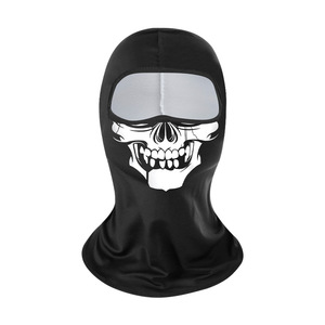Masque de cyclisme respirant en soie glacée avec protection solaire, motif crâne craquelé, pour sports de plein air et cosplay d'Halloween - Product Image 1