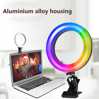 YEAH 360 ordinateur de vidéoconférence rotatif 6 pouces Selfie LED RGB Ringlight Table pince anneau lumière pour la photographie de maquillage